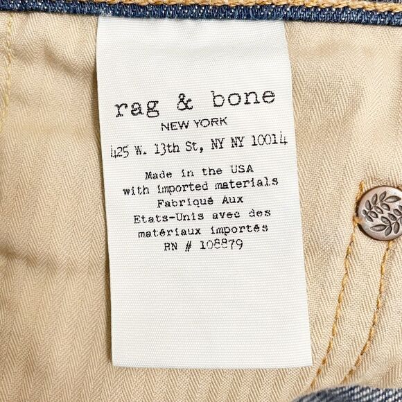 Rag & Bone Jeans Fit 2 Slim Leg in Owen Wash Non-Stretch Denim Mens Size 30x34 - Picture 10 of 13